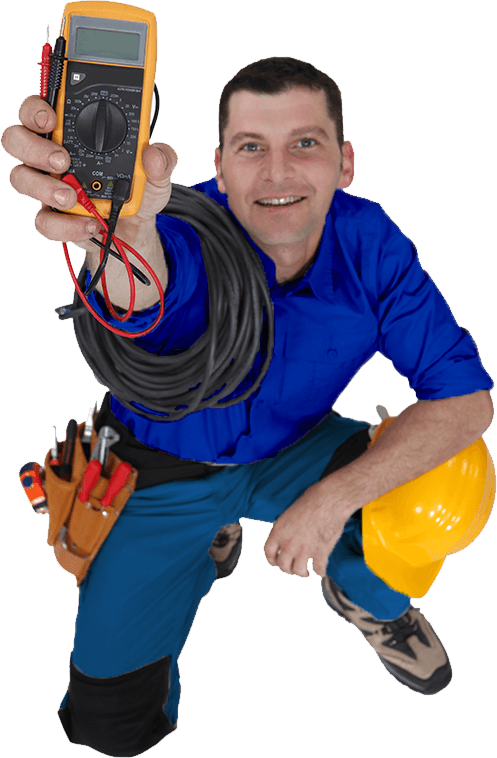 Electrician Holding A Measurement Tool