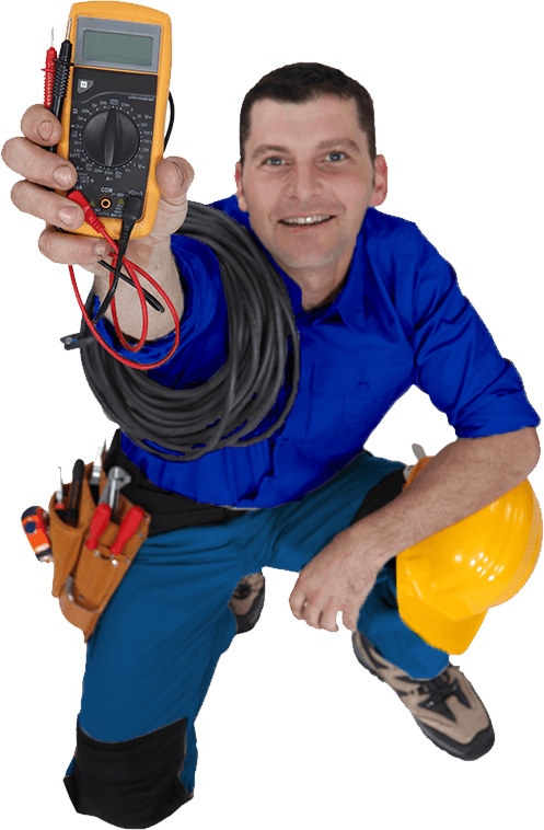 electrician-holding-a-measurement-tool Electrician Holding A Measurement Tool